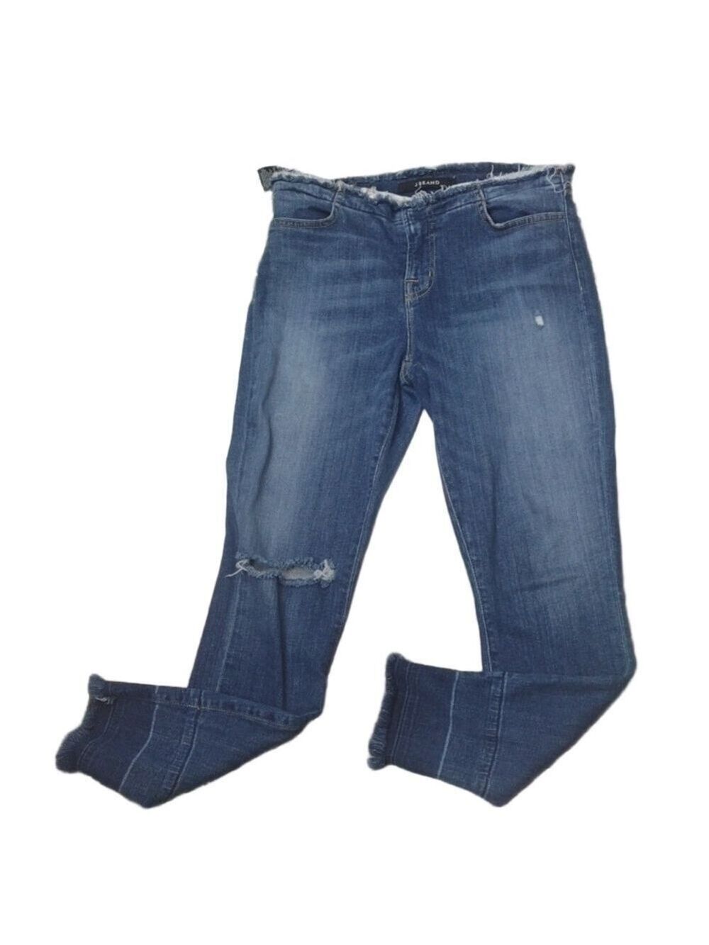 J BRAND Capri Stigma Distressed Fringe Jeans Size 26